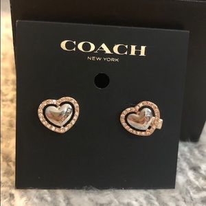 Coach heart earrings
